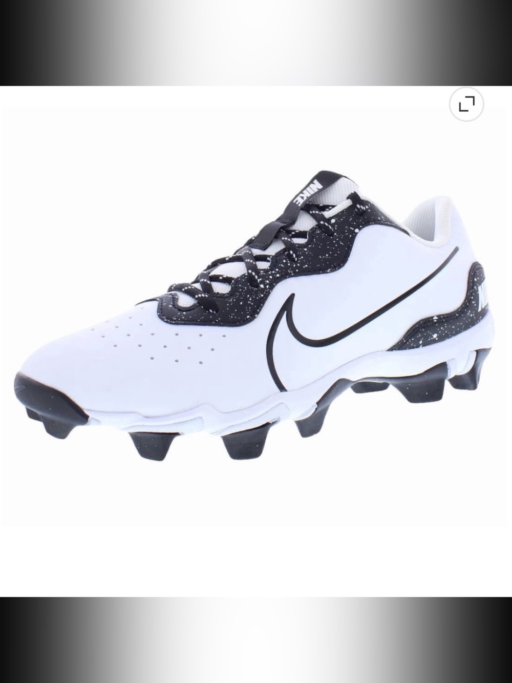 Nike Alpha huarache 4 Keystone white and black baseball cleats size 3.5Y